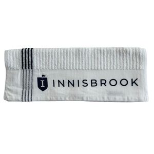 Innisbrook White Tennis Pickleball Towel with Blue Stripes and Innisbrook Logo